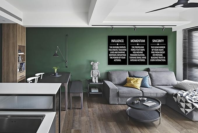 Sincerity Influence Poster Inspirational Wall Decor Motivational Canvas Wall Art Momentum Poster Artwork Quote Prints Painting Living Room Home Office Decor Framed Ready to Hang [72" W X 36" H]
