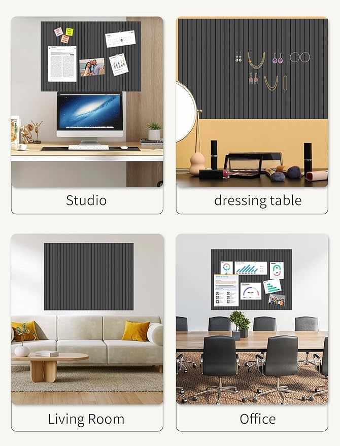 Large Bulletin Board 48"x 48" Cork Boards for Walls, 12 Pack Felt Wall Panels Photo Board, Cork Board for Office Home Pin Board