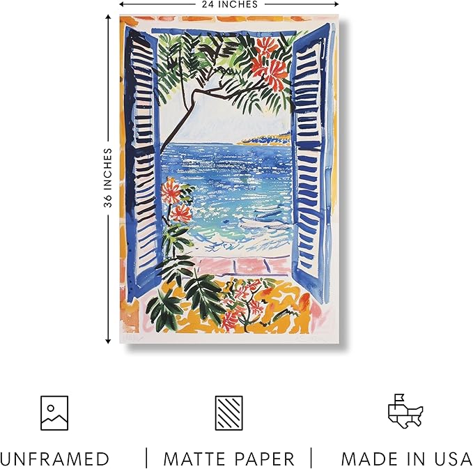 HAUS AND HUES Floral Art Wall Decor - Wildflowers Wall Art for Living Room, Floral Artwork for Bedroom Walls, Flower Painting for College Girls Dorm Room (Open Doors, Unframed, 24x36)