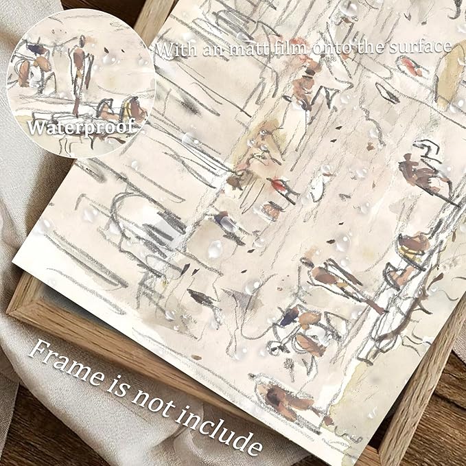 uniro Neutral Abstract Wall Art Prints | Minimalist Canvas Art for Home Decor | Vintage Farmhouse Wall Decor | Midcentury Modern Body Line Art Wall Paintings | 8" x 10"-UNFRAMED