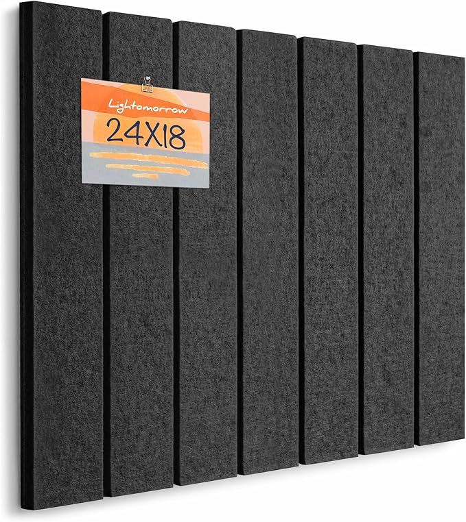 Bulletin Board, 24 x 18 inches Felt Board Decorative Pin Board, 4' x 3' Cork Board Alternative for Wall, Foldable Photo Board with 20 Pushpins - Black Stripes