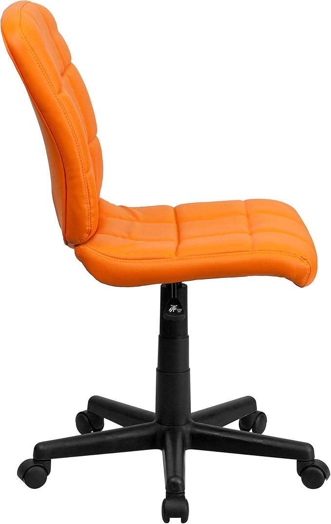 Flash Furniture Clayton Mid-Back Orange Quilted Vinyl Swivel Task Office Chair