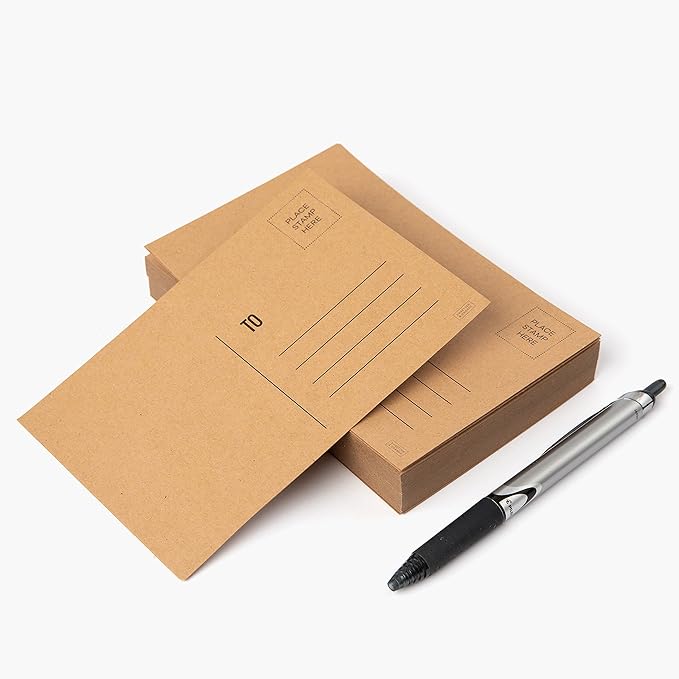 Sweetzer & Orange Blank Postcards for Mailing. 60 Kraft 4x6 Plain Message Sheets, Unwritten Mailable Sheet Set. Make Your Own Printable Notes. 300gsm Greeting Paper Cardstock, Bulk Papers Pack.