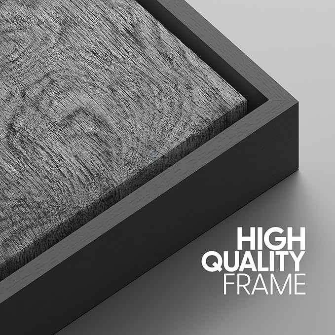 SIGNWIN Framed Canvas Print Wall Art Set Dark Wood Grain Texture Rustic Modern Natural Pattern Illustrations Modern Art Decorative Abstract for Living Room, Bedroom, Office - 24"x36"x3 Black