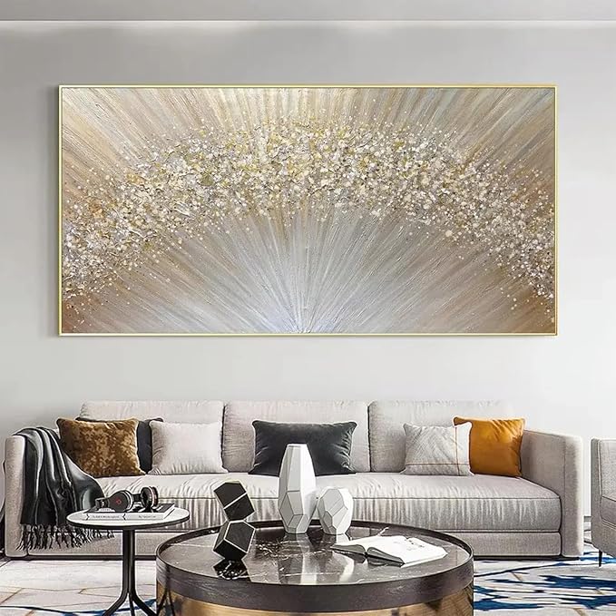 Large Prints for Wall Decor Office Pictures Wall Decor Framed Artwork Decorative Painting Pictures 100x200cm/(39x78inch) with-Golden -Frame
