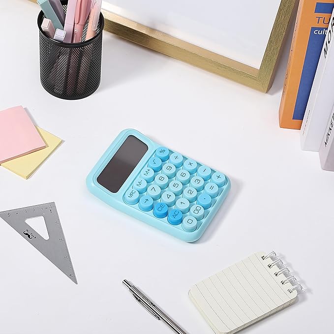 Mr. Pen- Mechanical Switch Calculator, 12 Digits, Large LCD Display, Blue Calculator Big Buttons