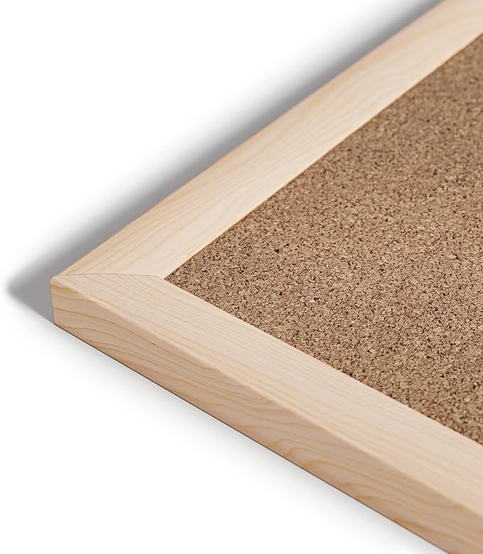 U Brands Cork Bulletin Board, 36" x 48" Inches, Light Birch Wood Frame (003U00-01)