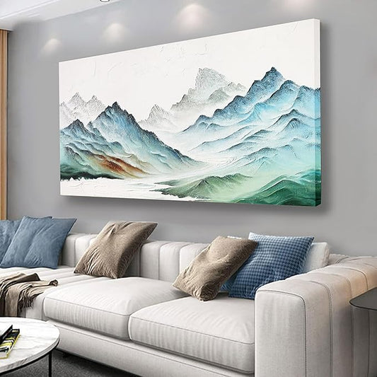 Landscape Canvas Wall Art Modern Painting Wall Art Wall Hanging Decor Framed Artwork Moutain Wall Decor for Living Room Bedroom Dining Room Home Office Decor 20"x40"