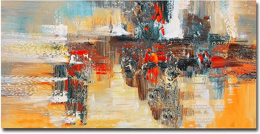KSALPCH Wall Oil Painting Large Acrylic Art Canvas Wall Art Custom Art Canvas Art Blue Large Paintings For Living Room Contemporary Artist Artwork Painting