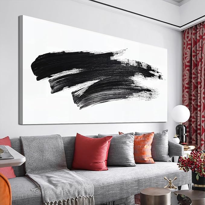 Canvas Wall Art Decor Large Black and White Wall Art Decorations Wall Pictures for Living Room Abstract Canvas Art Wall Decor Abstract Wall Art Prints Artwork for Walls Bedroom Home Wall Art Decor 24"X48"