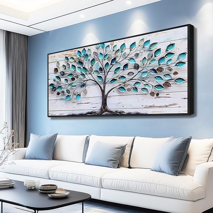 MHARTK66 Large Canvas Wall Art Framed-Tree Abstract Paintings Wall Decor Living Room Pictures Bedroom Artwork for Walls Landscape Farmhouse Decorations Botanical Prints Framed for Office Home Decor