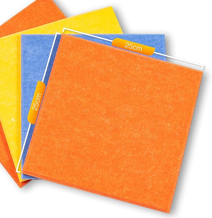 Bulletin Board 40x30in, 12 Count 9.8 x 9.8in Felt Wall Tiles with Removable Adhesive Tape, Cork Board Alternative for Walls, Wall Decor, Kids Art Display, Kids Room (Primary Collection)
