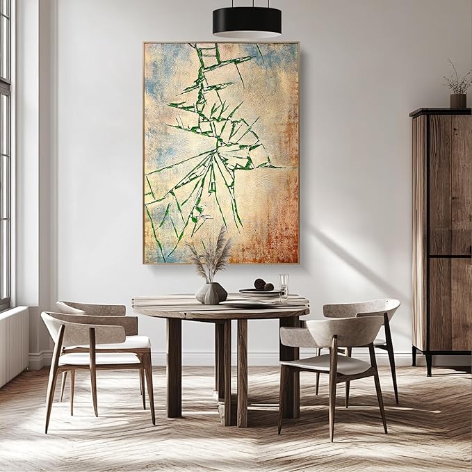 BrightA Muscular texture wall art - Abstract hand-painted large-scale relief decorative items - Unique artistic wall creation for living room and study area 27.5"x39.4"