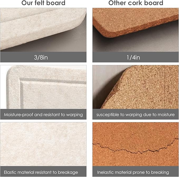 Large Bulletin Board - 60 x 36 Inches, Decorative Felt Pin Board for Wall - 5' x 3' Foldable Photo Display Board with Self-Adhesive Tape, Includes 20 Push Pins -Oatmeal