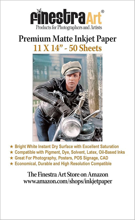 11" X 14" Premium Arctic Matte Inkjet Photo Paper - 50 Sheets
