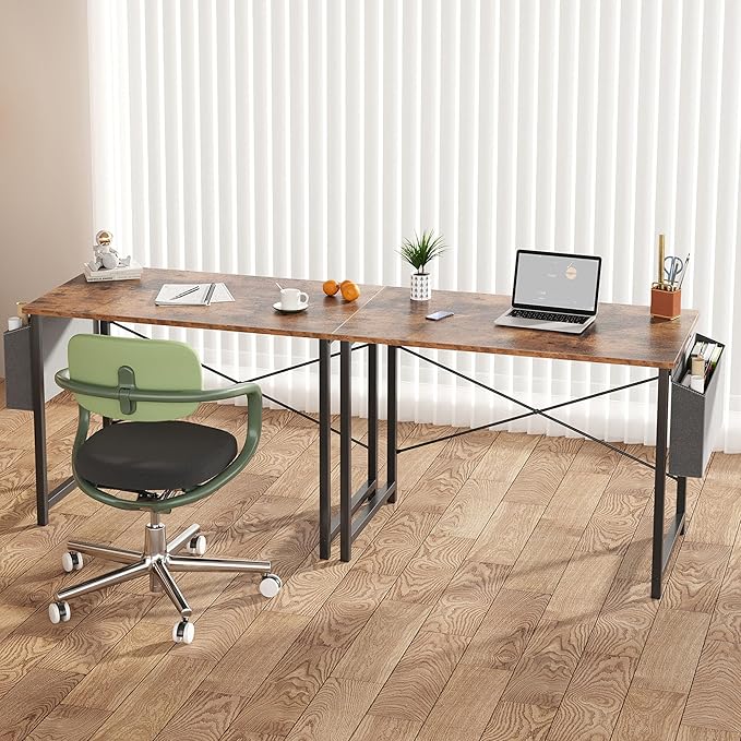 OLIXIS Computer Desk 31 Inch Home Office Desks for Small Spaces, Gaming Writing Study Work Table with Storage Bag for Bedroom, Rustic Brown