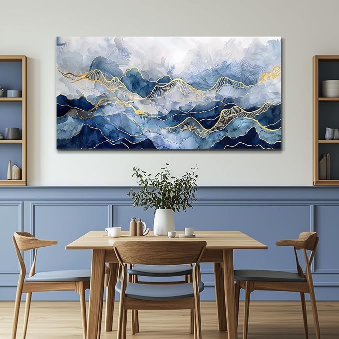 FUHAIHUA Abstract Ink Paintings Canvas Decor For Bedroom Wall Art For Living Room Office Decorations Minimalism Pictures Canvas Prints Artwork Ready to Hang Modern Home Decor 20"X40"