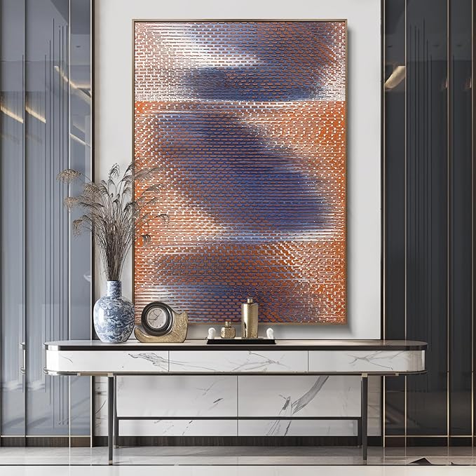 BrightA Blue and Orange Large Modern Wall Art Big Wall Art Large Wall Decor for Living Room Bedroom Hallway Living Room Wall Decor 47.2"x67"