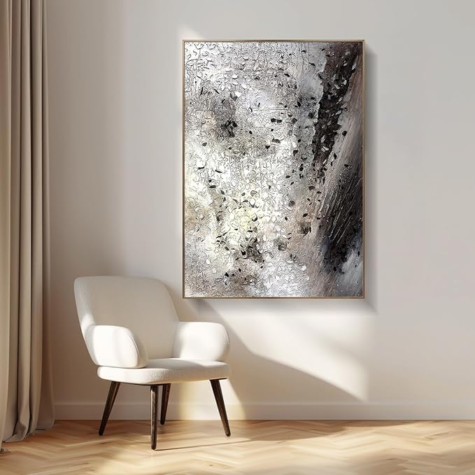 BrightA Large hand-painted abstract wall art piece. Modern style texture relief decoration. Key wall decoration for the living room 55.1"x78.7"