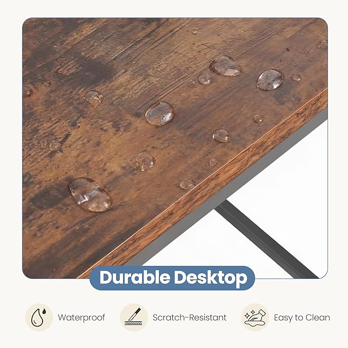 DUMOS L Shaped Desk 55 Inch Computer Desk Gaming Furniture Corner Desks Home Office PC Table with Reversible Storage Shelves for Writing Working Study Bedroom Dorm, Rosewood