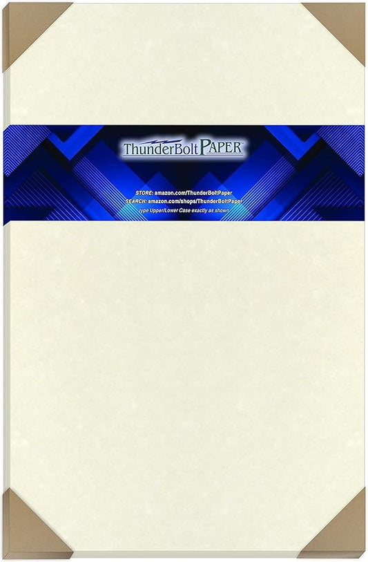 50 White Parchment 65lb Cover Weight Paper 11 X 17 Inches Cardstock Colored Sheets Tabloid|Ledger Size -Printable Old Parchment Semblance