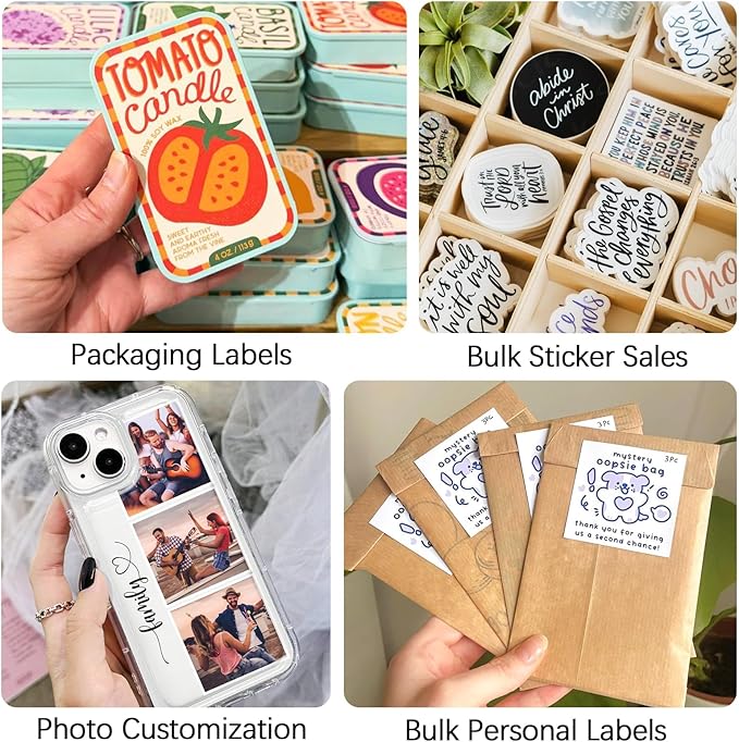 QYH Printable Sticker Paper for Printer - Matte Waterproof White Vinyl, 160 Sheets 8.5x11in Bulk Stickers for Small Business/Home, Compatible with Cricut/Silhouette & Inkjet/Laser Printers