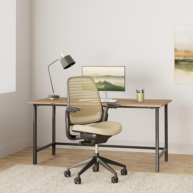 Steelcase Series 1 Office Chair - Ergonomic Work Chair with Wheels for Carpet - Helps Support Productivity - Weight-Activated Controls, Back & Arm Support - Easy Assembly - Malt