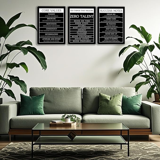 3 Panel Print Canvas Wall Art Motivational Office Wall Decor Painting Inspirational Posters Modern Inspiring Artwork for Home Living Room Bedroom Wall Decor Office Wall Art Ready to Hang - 36"Wx 16"H