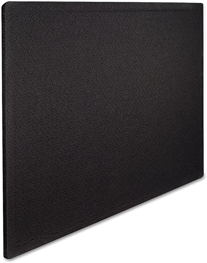 Quartet Bulletin Board 48"W x 36"H Fabric Cork Board Alternative for Office School or Home Décor, Black (7684BK)