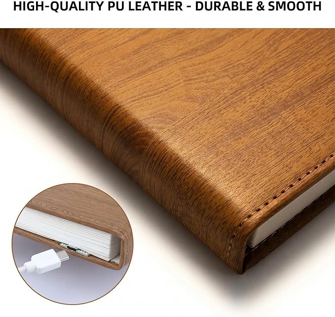 XIUDI 8 Colors Folding Book Lamp,Upgraded Version Portable Book-Shaped Desk Light,Novelty LED Paper Lantern with USB Rechargeable Night Light,Large Wood (Size 8.6×6.3×1in)