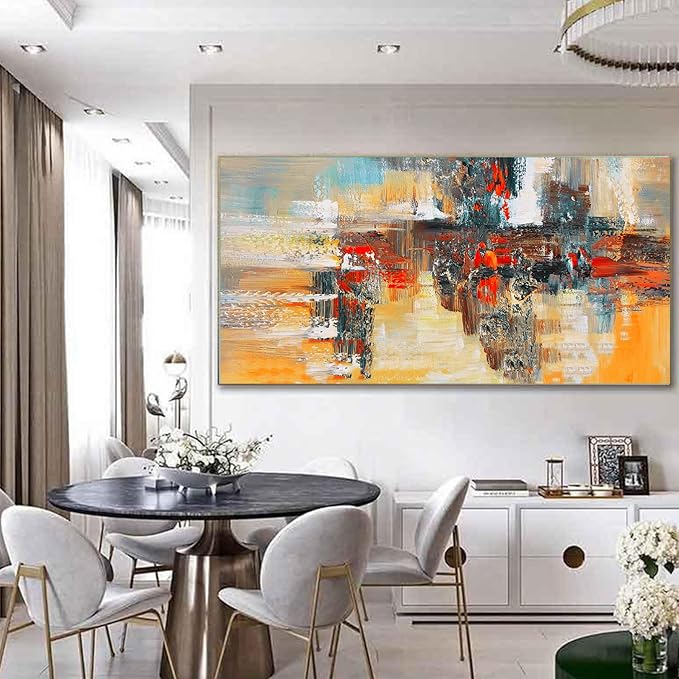 KSALPCH Acrylic Painting Extra Large Canvas Art Abstract Print Contemporary Wall Decor Canvas For Resin Art Living Room Color Palette Contemporary Artwork Acrylic Painting Canvas Art