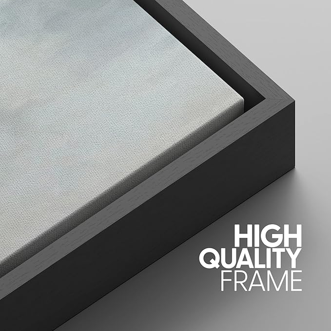SIGNWIN Framed Canvas Print Wall Art Set Pastel Watercolor Gray Paint Stroke Landscape Abstract Shapes Illustrations Decorative Relax/Calm Zen for Living Room, Bedroom, Office - 16"x24"x3 Black