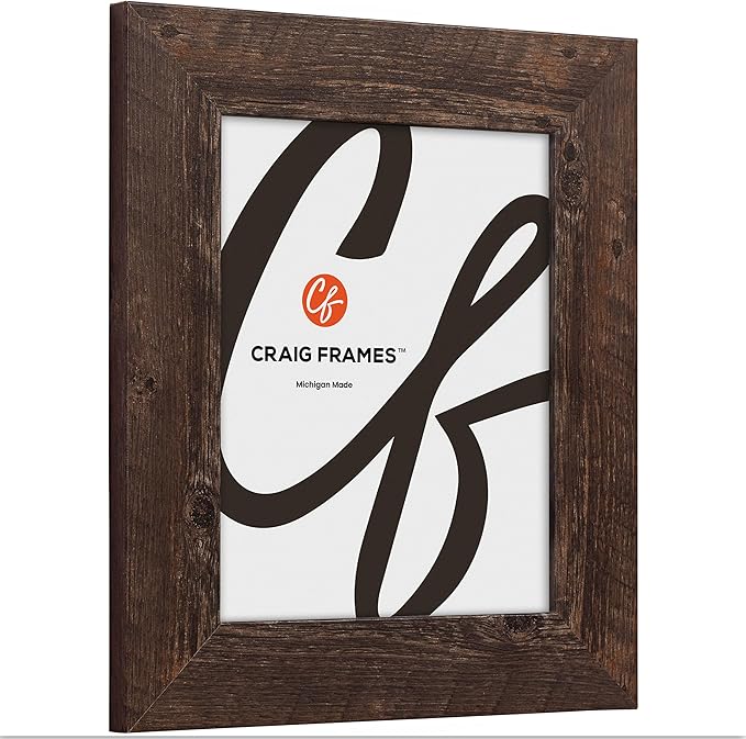 Craig Frames American Barn, 21x29 Picture Frame, Faux Barnwood, Brown Oak