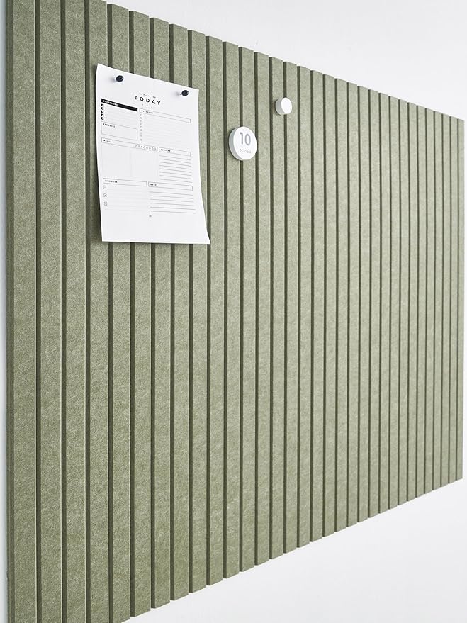 Large Bulletin Board 48x36- Office Wall Organizer, Replace Your Old Cork Boards for Walls for Office Decor -12-Pack Felt Wall Panels to Use in Home Office Decor, Classroom Decor (Khaki Green)