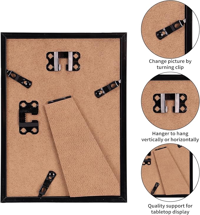 Giftgarden 14 Pack Black Picture Frames with Mat for Various Sizes Photos, Assorted Matted Frame Set Including Two 11x14, Six 8x10, Six 5x7, Gallery Frame Collage for Wall or Tabletop Display