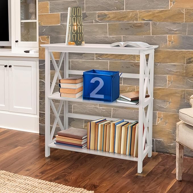 Casual Home Montego 3-Shelf Bookcase, White
