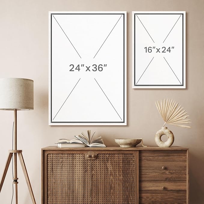 SIGNFORD Framed Wall Art Print Set Snowy Mountain Valley Majestic Winter Alpine Scene Digital Art Modern Art Contemporary for Living Room, Bedroom, Office - 16"x24"x3 White