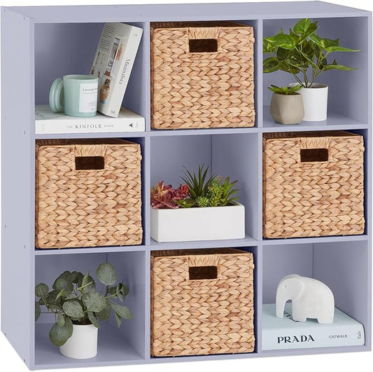 Best Choice Products Kids Bookcase 9-Cube Storage Organizer, 11in Shelf Opening, Bookshelf, Toy Storage, Customizable w/ 3 Removable Back Panels – Lavender