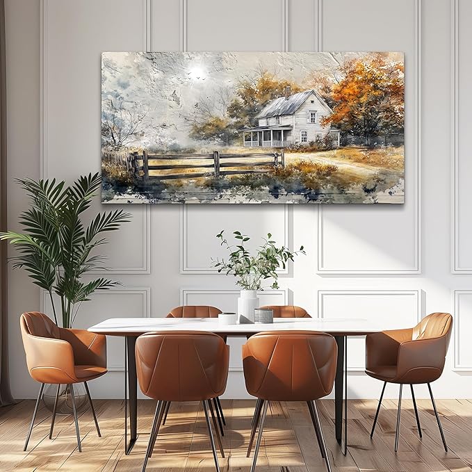 KELIYUAN Canvas Wall Art For Living Room Bedroom Wall Decor Home Office Dining Room Abstract Ink Landscape Painting Painting Room Hallway Prints Retro style Artwork Picture Wall Decoration 20x40 In