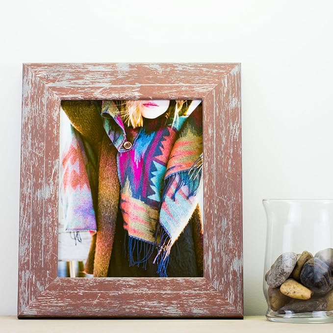 Craig Frames American Barn, 11x12 Picture Frame, Faux Barnwood, Red