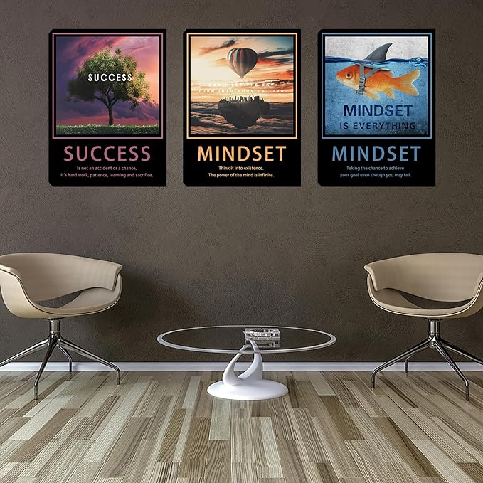 Inspirational Motivational Posters & Art - Wall Decor for Living Room, Bedroom & Home Office - Easy to Hang Framed Wall Decor Canvas Art Paintings