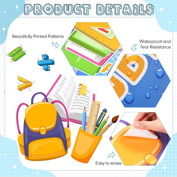 Pajean Math Bulletin Board Mathematics Symbol Classroom Decoration Be a Problem Solver Cutout for Back to School First Day Window Door Wall Elementary Preschool Teacher Supplies