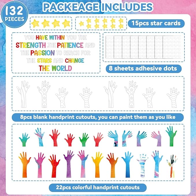 We Can Change The World Bulletin Board Set Student Diversity Bulletin Board Decorations Colorful Handprint Themed Classroom Bulletin Boards Motivational Hands Cutouts School Wall Decor