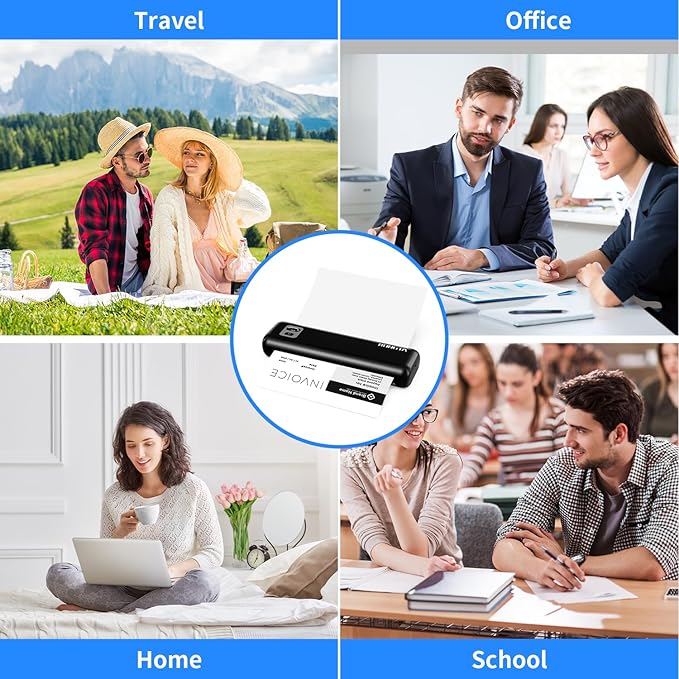 Rongta Portable Printers Wireless for Travel,Thermal Inkless Printer for School/Office/Home Use, Support 8.5x11 US Letter&A4 Thermal Paper, Compatible with Android,iOS & Laptop (Black)