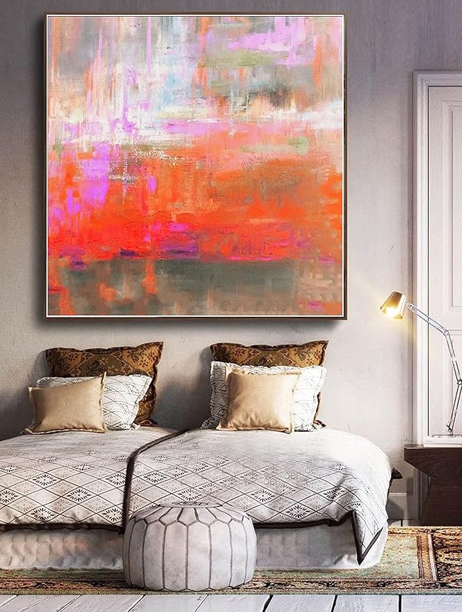 Extra Large Wall Art Original Painting on Canvas Contemporary Wallart Modern Abstract Living Room Wall ArtColorful Abstract Painting 32" x 32"