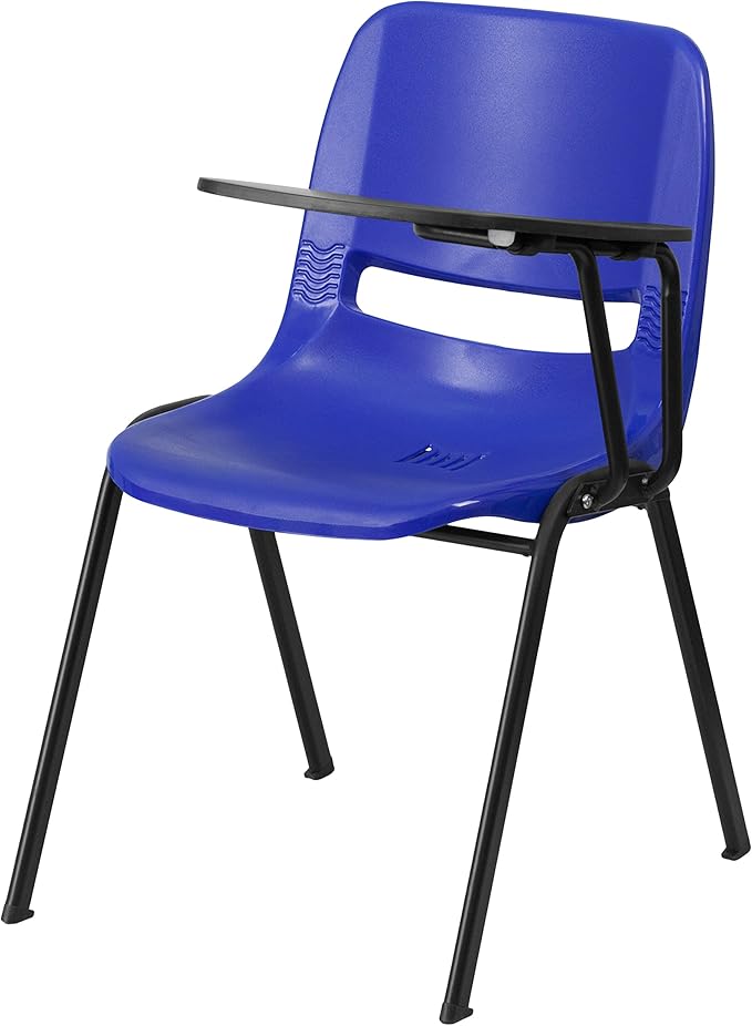 Flash Furniture HERCULES 5 Pack Blue Ergonomic Shell Chair with Left Handed Flip-Up Tablet Arm