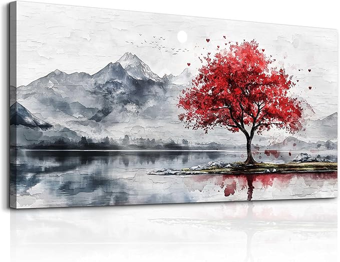 MHARTK66 60x30 Wall Art Home Wall Decor For Bedroom Large Canvas Wall Art Living Room Country Landscapes Wall Pictures Black And White Poster For Dining Room Modern Office Art Work Painting Prints
