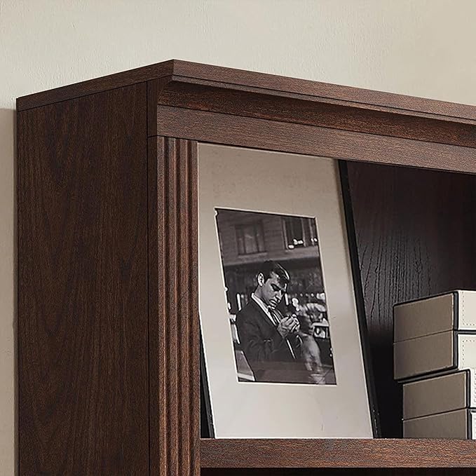 JAHRSTIM Halston Standard Bookcase, Adjustable Storage Open Display Shelving Unit for Home and Office Space, 31.49”L x 13.77”W x 72.8”H, Dark Cherry
