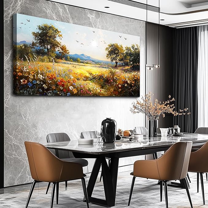 FUHAIHUA Large Wall Decor For Living Room Canvas Wall Art For Office Wall Decorations For Bedroom Rural Pastoral Painting Artwork Room Home Decor 24x48 In