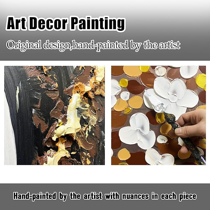 Tree Painting for Living Room for White and Gold Wall Art for Dining Room Extra Large Home Office Decor 47 x 95 Inch